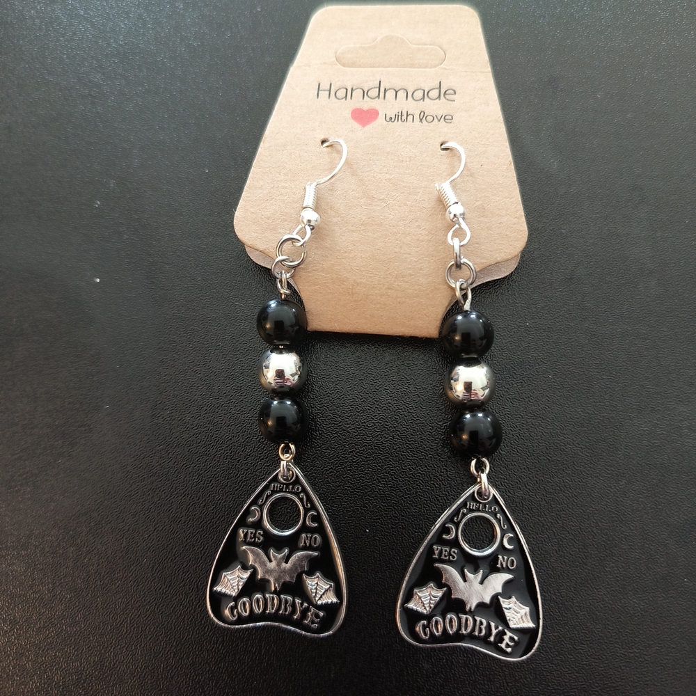 Handmade Black and Silver Earrings